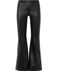 Черные кожаные брюки-клеш от Alexander McQueen