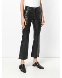 Черные кожаные брюки-клеш от L'Autre Chose