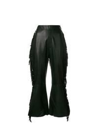 Черные кожаные брюки-клеш от Ellery