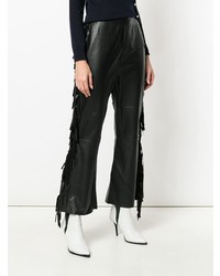 Черные кожаные брюки-клеш от Ellery