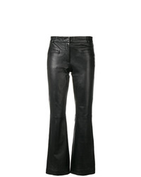 Черные кожаные брюки-клеш от L'Autre Chose