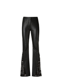 Черные кожаные брюки-клеш от Martha Medeiros