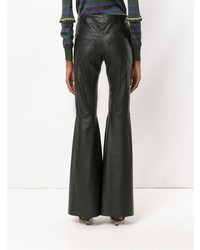 Черные кожаные брюки-клеш от Andrea Bogosian