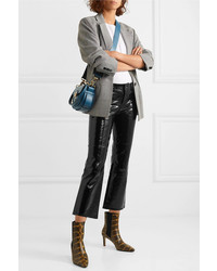 Черные кожаные брюки-клеш от J Brand