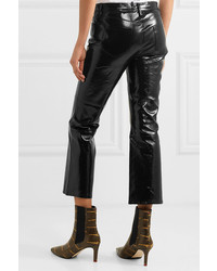 Черные кожаные брюки-клеш от J Brand