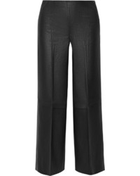 Черные кожаные брюки-кюлоты от By Malene Birger