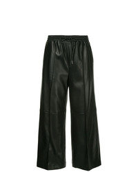 Черные кожаные брюки-кюлоты от Goen.J
