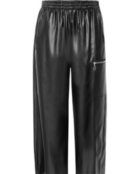 Черные кожаные брюки-кюлоты от MM6 MAISON MARGIELA