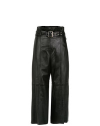 Черные кожаные брюки-кюлоты от Nk