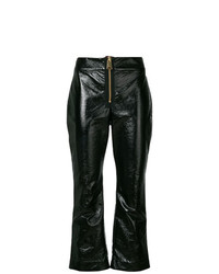 Черные кожаные брюки-кюлоты от Parlor