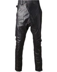 Черные кожаные брюки чинос от Alexandre Plokhov
