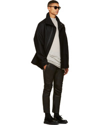 Черные кожаные брюки чинос от Haider Ackermann