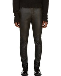 Черные кожаные брюки чинос от CNC Costume National