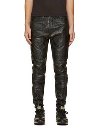 Черные кожаные брюки чинос от Diesel Black Gold