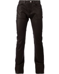 Черные кожаные брюки чинос от Drome
