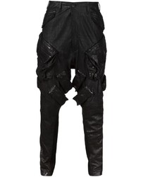 Черные кожаные брюки чинос от Julius