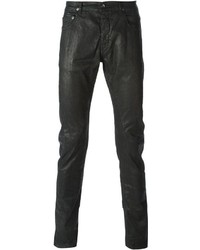 Черные кожаные брюки чинос от Rick Owens