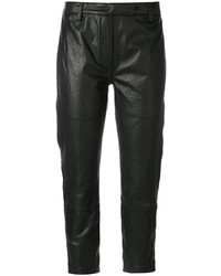 Женские черные кожаные брюки от Ann Demeulemeester