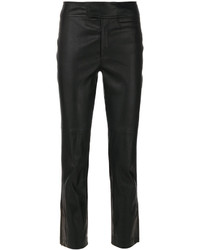 Женские черные кожаные брюки от Isabel Marant