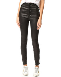 Женские черные кожаные брюки от J Brand