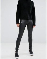 Женские черные кожаные брюки от Vero Moda