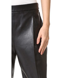 Женские черные кожаные брюки от Vince