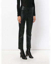 Женские черные кожаные брюки от Isabel Marant
