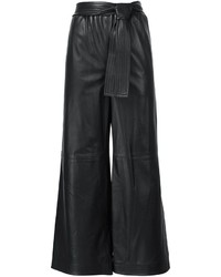 Женские черные кожаные брюки от Tome