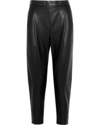 Женские черные кожаные брюки от Vince