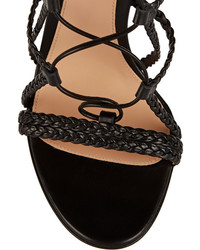 Черные кожаные высокие гладиаторы от Gianvito Rossi