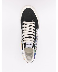 Мужские черные кожаные высокие кеды в клетку от Vans