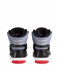 Мужские черные кожаные высокие кеды с принтом от Gucci