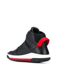 Мужские черные кожаные высокие кеды с принтом от DSQUARED2