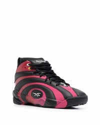 Мужские черные кожаные высокие кеды с принтом от Reebok