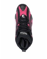 Мужские черные кожаные высокие кеды с принтом от Reebok