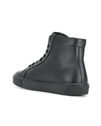 Мужские черные кожаные высокие кеды с принтом от Philipp Plein