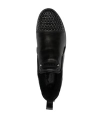 Мужские черные кожаные высокие кеды с украшением от Baldinini