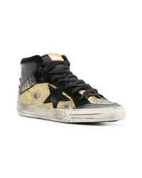 Мужские черные кожаные высокие кеды от Golden Goose Deluxe Brand