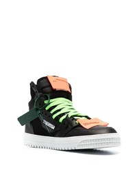 Мужские черные кожаные высокие кеды от Off-White