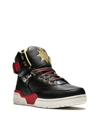 Мужские черные кожаные высокие кеды от Ewing