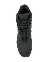 Мужские черные кожаные высокие кеды от New Balance