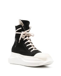 Мужские черные кожаные высокие кеды от Rick Owens DRKSHDW