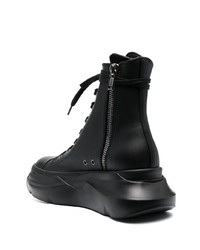 Мужские черные кожаные высокие кеды от Rick Owens DRKSHDW