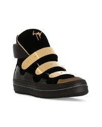 Женские черные кожаные высокие кеды от Giuseppe Zanotti Design
