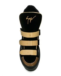 Женские черные кожаные высокие кеды от Giuseppe Zanotti Design