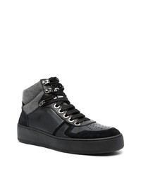 Мужские черные кожаные высокие кеды от Sergio Rossi