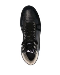 Мужские черные кожаные высокие кеды от Sergio Rossi