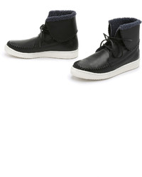 Женские черные кожаные высокие кеды от Thakoon