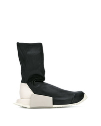 Женские черные кожаные высокие кеды от Adidas By Rick Owens