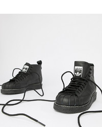 Женские черные кожаные высокие кеды от adidas Originals